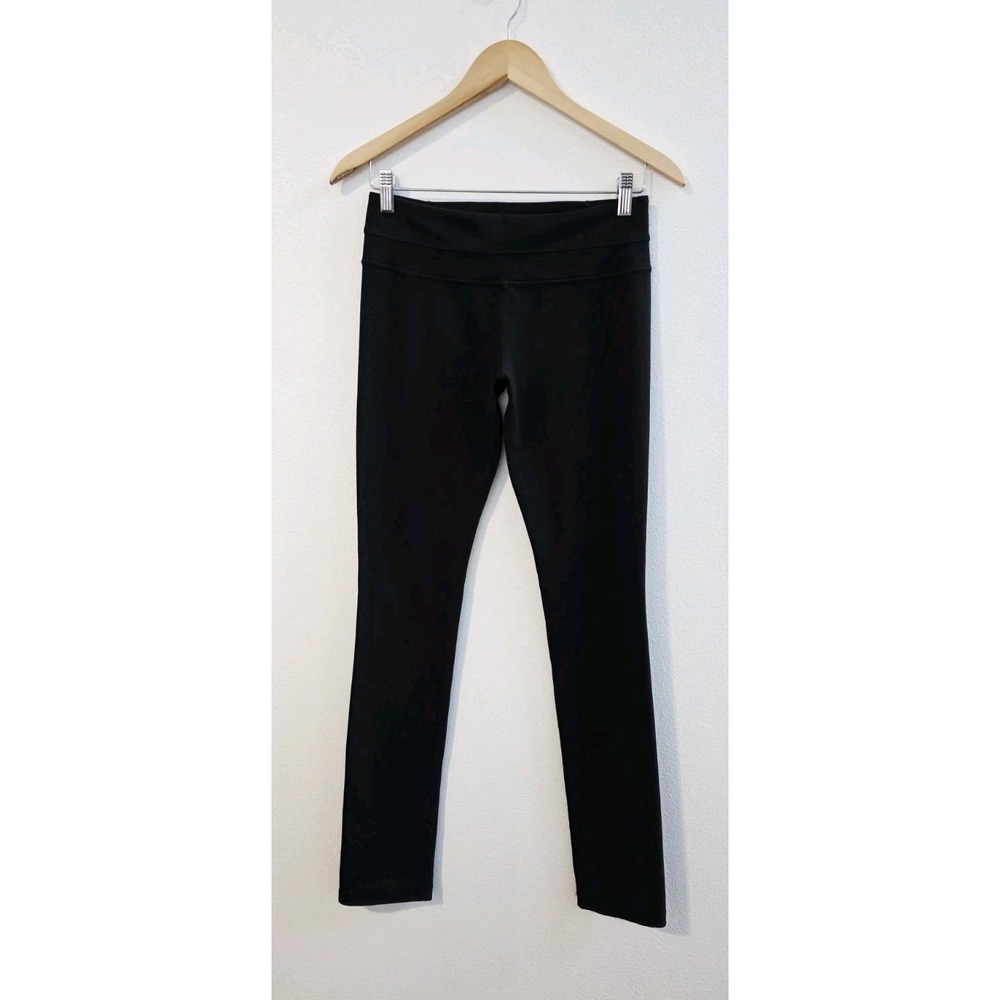 Lululemon Skinny Groove Pants Women's Size 6 Solid Black  32" Inseam Luon